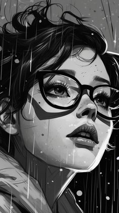 a woman wearing glasses in the rain