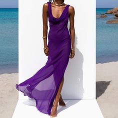 Sheer Purple Gown Beach Dress Summer, Beachwear Collection, Long Beach Dress, Summer Sundress, Club Party Dresses, Female Portraits, Women Maxi, Style Maxi Dress, How To Pose