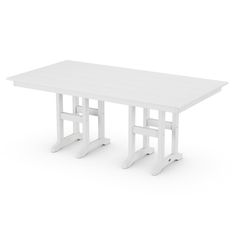 a white table with two legs on the top and one leg raised to the side