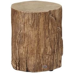 a wooden stool made out of logs