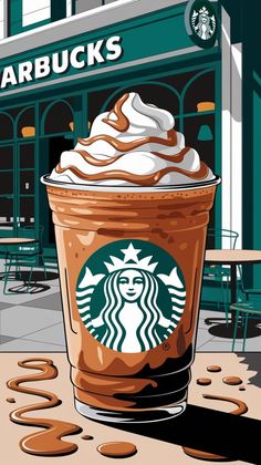 a starbucks drink with whipped cream on top