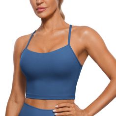 PRICES MAY VARY. Designed for yoga or lounge. Light support Butterluxe collection features extremely soft and ultra stretchy, engineered for luxurious comfort Built in bra with removable pads for decent support Scoop neckline. Spaghetti strap Y-back design Slim-fitting, cropped sports tank style Butterluxe collection features super soft and stretchy high-quality fabric. Longline sports bra with built-in removable pads for extra support and coverage. The spaghetti strap Y-back design shows your c Strappy Moisture-wicking Yoga Activewear, Breathable T-back Activewear For Yoga, Solid Strappy Sports Bra For Yoga, Solid Color Strappy Sports Bra For Yoga, Yoga Activewear With Adjustable Straps And High Stretch, High Stretch Yoga Activewear With Straps, Strappy Medium Support Activewear For Yoga, Breathable T-back Sports Bra For Yoga, Athleisure Activewear With Straps For Pilates