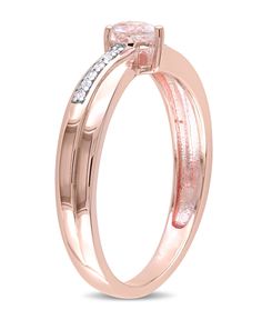 This lovely ring showcases a heart-shaped morganite stone with a total of 12 sparkling diamonds along the band. This ring is crafted in lustrous rose gold over silver and enhanced with a high polish finish. Macy's Elegant Diamond Promise Ring, Formal Pink Gold Diamond Ring With Accents, Macy's Diamond Ring With Prong Setting - Gift, Macy's Rings With Diamond Accents For Gift, Macy's Diamond Ring With Vvs Clarity For Gift, Macy's Diamond Ring With Vvs Clarity As Gift, Macy's Vvs Clarity Diamond Ring As Gift, Macy's Vvs Clarity Diamond Ring Gift, Rose Gold Heart Cut Ring With Diamond Accents