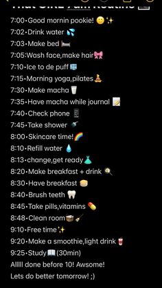 #thatgirl #Girl #morningroutine #morning#routine Weekend Morning Routine List, Home School Morning Routine, Morning Routine Black Teenage Girl, Morning Routine 6:30-8:00, Period Morning Routine, Mornight Routine, 7 Am Morning Routine, That Girl Morning Routine, 7am Morning Routine