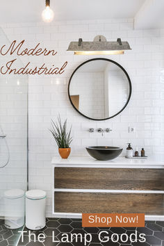 the modern industrial bathroom is now on sale for $ 1, 500 at the lamp goods store