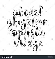 handwritten alphabet font and numbers with black ink on white background stock photo, royalty