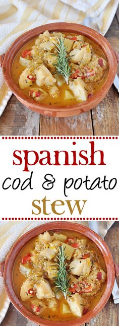 two bowls filled with stew on top of a wooden table