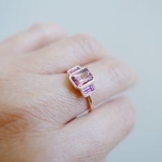 On Wednesdays, we wear pink! With the Charlotte Radiant Pink Tourmaline Ring, every day can be a Wednesday. This One of a Kind Pink Tourmaline and Sapphire ring is one of my most popular rings but this time we used a radiant cut stone in the center, it’s truly stunning with the entire color story. Details: 14k rose gold Pink Radiant cut tourmaline measures about 6.5mmx4.5mm 4x2mm pink sapphire baguettes ONE OF A KIND Free Shipping on Domestic Orders only. Wednesdays We Wear Pink, Popular Rings, Pink Tourmaline Ring, 3 Stone Rings, Color Story, Classic Engagement Rings, Rose Gold Pink, Tourmaline Ring, Radiant Cut