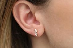 14K Gold Diamond Cluster Earrings – FERKOS FJ Diamond Stud Earring, Diamond Cluster Earrings, White Gold Sapphire, Diamond Jewelry Designs, Heart Shaped Rings, Cluster Earrings, Diamond Cluster Ring, Diamond Stud, Diamond Cluster