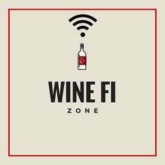 the wine fi zone logo with a bottle and wifi symbol above it on a beige background