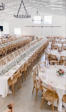 tables and chairs are set up for an event