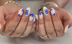 European Nails 2023, Positano Inspired Nails, Nail Inspo For Europe, Nails Inspired By Italy, Nails Acrylic Almond Summer Colors, Cyprus Inspired Nails, Acrylic Nails For Greece, Gel Nails For Greece, Cute Nails For Italy