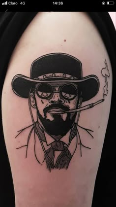 Django Tattoo, Skull Tattoo Designs, Movie Tattoo, World Tattoo, Scott Campbell, Skull Tattoo Design, E Tattoo, Getting A Tattoo, Cartoon Tattoos