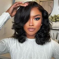 Short Wavy Wave Bob Wig 13x4 Lace Front Wigs | Recool Hair Hair Laid, Hair Crush, Side Part, Sew In, Hair Weave, Love Hair, Hair Waves, Hair Dos, Gorgeous Hair