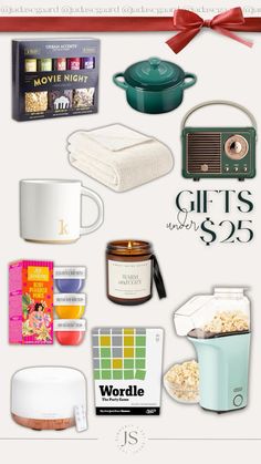 christmas gifts under $ 25 are on display