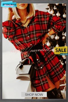 Seasons Keep Changing Belted Plaid Mini Dress Plaid Dresses For Fall Party, Plaid Long Sleeve Dress For Day Out, Trendy Plaid Dresses, Plaid Dress For Party In Fall, Fall Holiday Long Sleeve Midi Dress, Long Sleeve Midi Dress For Fall Holiday, Plaid Dress For Fall Party, Winter Holiday Midi Dress, Chic Plaid Dress For Winter