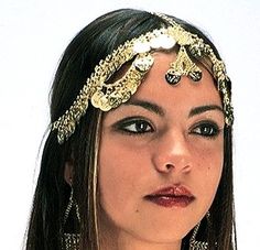 Belly Dancer Metal Coin Headpiece - GOLD Gold Adjustable Costume Accessories For Party, Adjustable Gold Costume Accessories For Festivals, Gold Adjustable Costume Accessories For Costume Party, Bohemian Gold Headpiece For Party, Elegant Gold Headpieces For Festivals, Gold Adjustable Costume Hats And Headpieces, Gold Adjustable Costume Hats For Carnival, Gold Costume Hats And Headpieces For Carnival, Adjustable Gold Costume Hat For Costume Party