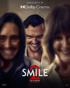 the poster for smile, starring actors from left to right