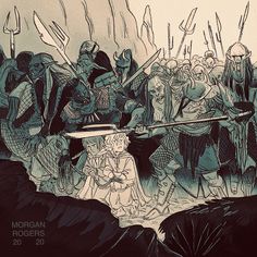 an image of a group of people with swords