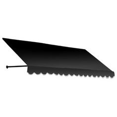 a black awning on a white background with shadow from the top and bottom part