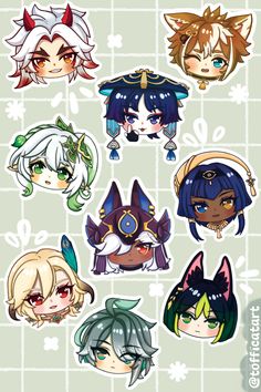 an image of anime character stickers