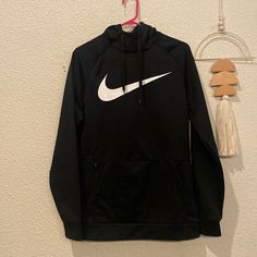 Black Nike Hoodie, Mens Small. This Would Fit A Longer Torso Well. Nike Black Hoodie For Winter, Nike Black Hooded Hoodie, Black Nike Hooded Hoodie, Nike Black Hoodie For Fall, Nike Black Sweatshirt With Drawstring Hood, Nike Black Hoodie Sweatshirt, Nike Black Hooded Top, Nike Black Hoodie Top, Nike Black Sweatshirt For Sports