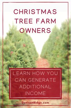 a christmas tree farm with the words learn how you can generation additional in some ways