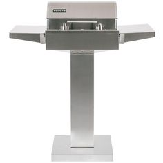 an outdoor grill with two burners on it