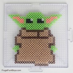 an image of a star wars yoda bead art