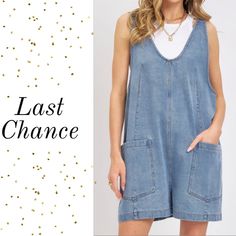 Introducing Our Bestselling Summer Denim Overall Romper, Reimagined In A Versatile Romper Style. Perfect For Spring And Summer, This Relaxed Romper Combines Casual Charm With Practical Features. Key Features: Fabric: Crafted From 100% Cotton For A Soft, Breathable Feel. Fit: Designed In A Slouchy, Relaxed Pull-On Style For Easy Wear. Color Options: Available In Washed Denim. Sizes: Offered In Sizes S, M, And L To Suit Various Body Shapes. Design: Features Oversized Patch Pockets And Adjustable S Sleeveless Relaxed Fit Shortalls For Spring, Spring Light Wash Overalls For Day Out, Chic Summer Shortalls With Pockets, Casual Sleeveless Medium Wash Shortalls, Casual Medium Wash Sleeveless Shortalls, Chic Medium Wash Cotton Overalls, Sleeveless Denim Shortalls For Spring, Chic Denim Shortalls For Spring, Spring Sleeveless Denim Shortalls