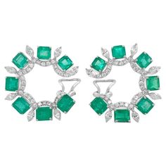 These stunning earrings are a masterpiece of elegance, combining 18kt white gold with top-quality emeralds and dazzling diamonds. They exude timeless luxury and sophistication, perfect for any special occasion. 18kt White Gold Earrings with Emeralds 6.47 carats and Diamonds 1,94 carats. Perfect gift for Christmas, Mom, Girlfriend, Daughter, Graduation, Birthday and more. Earrings 2024, Daughter Graduation, Jeweled Earrings, Timeless Luxury, Christmas Mom, White Gold Earrings, Emerald Jewelry, Gift For Christmas, Stunning Earrings