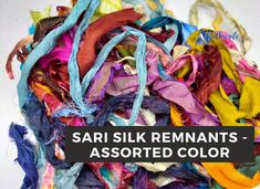 sari silk remnants - assorted color for sale on etsystorr com