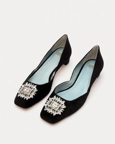 McCall Mini Block Heel Velvet Black – Frances Valentine Valentine Dresses, Velvet Shoe, Jeweled Flowers, Pom Pom Sandals, Bold Shoes, Frances Valentine, Women Heels, Velvet Shoes, Velvet Heels