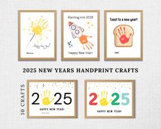 four new year's handprint crafts for kids