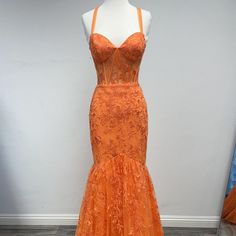 This Dress Features A Mermaid Silhouette That Accentuates Your Curves And Creates A Dramatic And Glamorous Effect. The Back Of This Dress Is Adorned With A Lace-Up Design And A Zipper Closure, Ensuring A Secure And Customizable Fit. Length: Long Color: Orange Neckline: Sweetheart Silhouette: Mermaid Sleeve: Sleeveless, Straps Back: Lace Up, Zipper Embellishments: Lace, Glitter Occasion: Romantic Date/Evening/Dinner, Wedding/Bridesmaid, Graduation, Fashion Show, Visiting Theater/Museum/Restaurant Doctor Fancy Dress, Museum Restaurant, Graduation Fashion, Emerald Green Bridesmaid Dresses, High Low Evening Dresses, Windsor Dresses Prom, Orange Prom Dresses, Long Mermaid Dress, Orange Bridesmaid Dresses