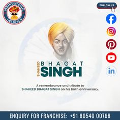 an advertisement for bhagat at singh