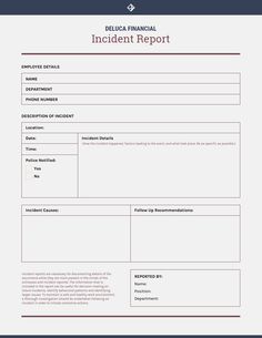 the incident report form is shown