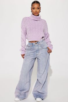 Available In Lavender. Wide Leg Jean Baggy Fit 5 Pocket Tinted Knee Darts 31" Inseam 12.5" Rise Disclaimer: Due To The Specialized Wash & Dye Process, Each Garment Is Unique. Non Stretch, 100% Cotton Imported | Kennie Tinted Baggy Jeans in Lavender size 7 by Fashion Nova Fashion Nova Baggy Jeans, Unique Jeans For Women, Kpop Performance, Mock Trial, Lavender Outfit, Jean Baggy, Unique Jeans, Jean Outfit, Modesty Outfits