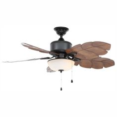 Palm Cove 52 in. LED Indoor/Outdoor Natural Iron Ceiling Fan with Light Kit - Super Arbor North Caroline, Ceiling Fan Size, Iron Ceiling, Angled Ceiling, Palm Cove, Angled Ceilings, Brushed Nickel Ceiling Fan, Farmhouse Entryway, Bowl Light