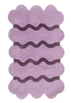 four purple rugs with wavy shapes on them