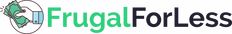 the frugal folless logo is shown in green and black on a white background