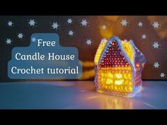 Christmas Crochet Candle House - YouTube Crochet Candle, Leftover Yarn, Home Candles, Cute Crochet, Crochet Tutorial, Step By Step, Christmas Gift, Christmas Gifts