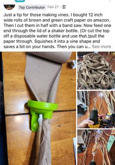 a collage of photos showing how to use a paper towel as a tie holder