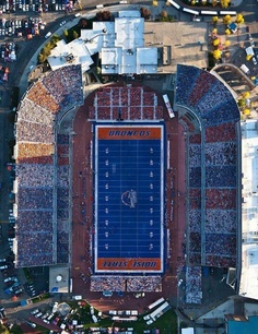 an aerial view of a football stadium