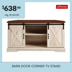 the barn door tv stand is on sale for $ 699 00 at jcc furniture