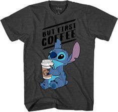 PRICES MAY VARY. Officially licensed Disney Stitch Coffee First Standard Adult Men's sizes and Fit that can be worn by women who prefer a looser boyfriend fit. Crafted to celebrate the enduring magic of Disney, the Lilo and Stitch "Coffee First" Adult T-Shirt pays homage to the heartwarming tale of Lilo and her extraordinary "pet" Stitch. Whether you're a fan of the film's unique characters, its Hawaiian backdrop, or the themes of Ohana (family) and friendship, this shirt adds a touch of Disney Stitch Coffee, Astronaut Costume, Coffee First, Toy Story Shirt, Lilo Y Stitch, Stitch Clothes, Coffee Tees, Cute Stitch, Stitch Shirt