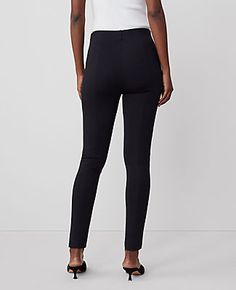 Sleek and stretchy in faux leather and ponte, our side zip leggings are endlessly flattering - and extra versatile. Elasticized waist. Hidden side zip with hook-and-eye closure.,Leg Shape:Skinny – a fitted favorite with shaping stretch and polished details,Rise:High rise: sits 1/2" to 1" below natural waist,Imported:Imported,Fit:Tailored & fitted,Length:Full length: 28 1/2" inseam with 10" leg opening,Fabrication:Front Panel: Imitation Leather Coating: Polyurethane Back: 100% Polyester; Back pan Black Stretch Leggings With Zipper Closure, Tight Leggings With Zipper Closure, Sleek Stretch Bottoms With Zipper Closure, Stretch Leggings With Zipper Closure For Work, Stretch Leggings With Zipper For Work, Fitted Leggings With Zipper For Workwear, Fitted Leggings With Zipper Closure For Work, Stretch Leggings With Zipper Closure, Stretch Leggings With Zipper Closure For Fall