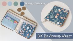 the zipper around wallet sewing pattern is shown