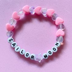 Sailor Moon Word Bracelet Fits up to a 7 inch wrist! Please let me know if you need a custom size. Sailor Moon Bracelet, Word Bracelets, Kandi Inspo, Making Friendship Bracelets, Kandi Ideas, Friendship Symbols, Fashion Moodboard, Kandi Bracelets, Word Bracelet