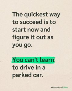 the quote is written in green and black on a white background with an image of a car